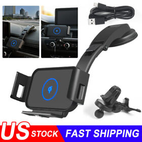 10w Qi Wireless Car Charger Bracket Phone Auto Clip Fast Intelligent Sensor Us