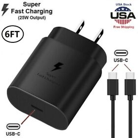 Epta800xbegus 25w Type Usb-c Super Fast Wall Charger 6ft Cable For Samsung Galaxy S21 5g Usa