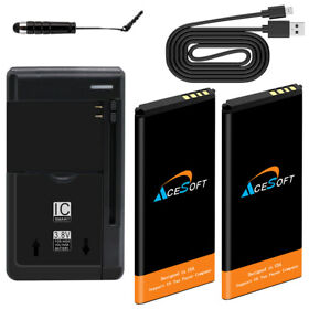 5005r 2x 2300mah Displaceable Battery Usb Charger Sync Cable For Alcatel Insight