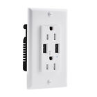 Hy-usb-36a 3.6a Usb Charger Wall Outlet Receptacle Smart Chip Tamper Resistant Ul Listed Us