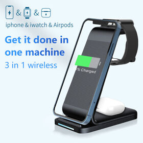 3 In 1 Wireless Charger Charging Dock Stand For Iphone 13 Pro Max 11/12 Xs