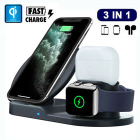 3 In 1 Wireless Fast Charger Dock Stand For Apple Watch Air Pods Iphone 13 12 11