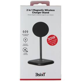 3s-2310 3sixt 2-in-1 Magnetic Wireless Charger Stand For Magsafe Iphones - Blk Au Plug