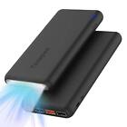 4 Ports Power Bank 30000mah Super Bright Flashlight Portable Charger Quick Charg