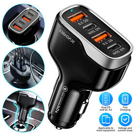 40w Usb Qc 3.0 Fast Car Charger Safe Charging Adapter For Samsung Iphone Phone