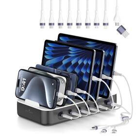 541277 4smarts 100w Usb C Charging Station For Multiple Devices 6 Port Multi Grey