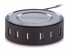 540294710 Calitronics Instacharge Round Usb Smart Charger With Desktop Station Black