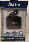 Ja-300-2000 816203012524 Innovative Technology Justin 2000mah Power Bank With 12 Volt Adapter New In Pkg Great Gift Item