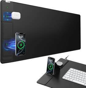 X15.8 Abc.mat Hd89 Wireless Charging Mouse Pad With Foldable Phone Holder 31.5 Inch Large Desk M