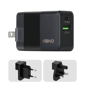 Abko-pdc-02-bk Abko Abco Pdc02 Usbfast Pd Charger Gan 18w Walltype Adapter Plug Iphone Mac