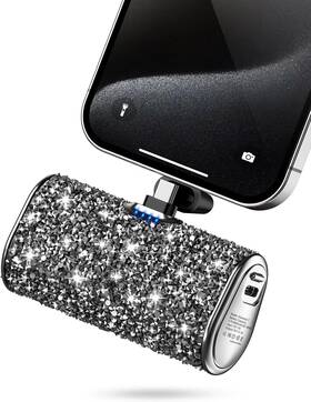 Dianmond-7 Abnoys Bling Small Portable Charger Power Bank 6800mah Ultra Compact Cute Gray