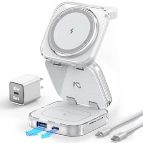 W7-23f Ac Island 5-in-1 Wireless Charger For Magsafe Portable Travel Charging Station 15w Ma