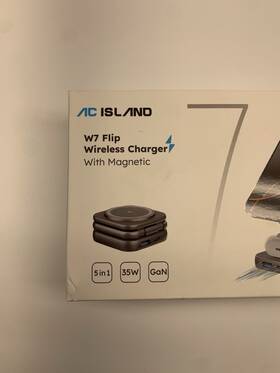 W7-23a Ac Island W723a 5-in-1 Magnetic Wireless Charger - W7 Flip Open Box