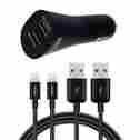 Ac144 Skiva Powerflow Duo 2-port Usb Car Charger W 2 Units Of Apple Lightning Cables 609728843441