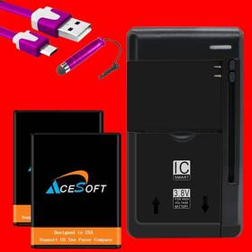3311a Acesoft Superior Quality 2x 1500mah Battery Charger Cable Pen F Coolpad Snap Phone