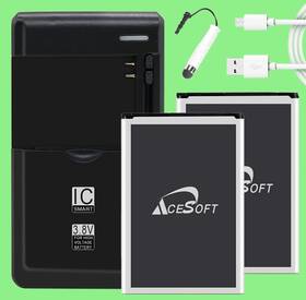 H631 Acesoft Long Lifespan 2x 5570mah Battery Intelligent Charger Cable F Lg G Stylo Usa