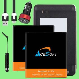 Sch-r970x Acesoft Upgraded 2x 5600mah Battery Wall Charger Cable For Samsung Galaxy S4
