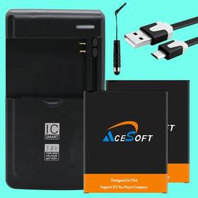 Sm-g6000 Acesoft Large Capacity 2x 4420mah Battery Charger Cable F Samsung Galaxy On7 Us