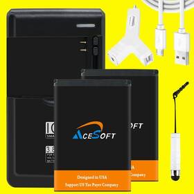 T408dl Acesoft Long Lifespan 2 1950mah Battery Cable Car Charger For Alcatel Tcl Flip