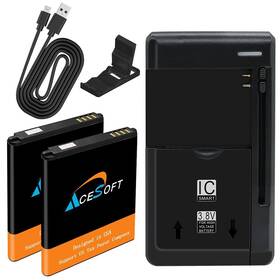 Z2335ca Acesoft High Quality 2 X 1700mah Battery Wall Charger Cable For Zte Cymbal Usa