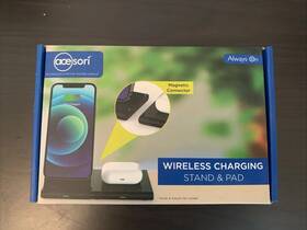 Acesori 721361771414 Wireless Charging Stand And Pad With Magnetic Dock - Black A-wdock