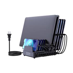 Bk-118d Aftertop 600w Usb C Charging Station For Multiple Devices 10 Ports Black