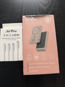 Aiprosc-102 Ai-pro Solar Charger 20 000mah Magnetic Wireless With 3 In 1 Cable