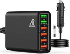 Hds-hdd16-cc Aikenuo Multi Ports Car Charger 96w Fast Charging 6 Compact #hds-hdd16-cc