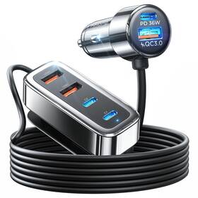 2e78-b Ainope 108w Usb C Car Charger With 6 Fast Charging Ports Road Trip Essential