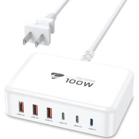 Re-pc806n Aione Usb C Fast Charger 100w Gan 6 Port Charging Station Hub Block Cub