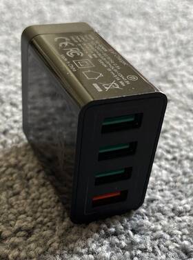 Aioneus 972243890783 4-port Plug Usb Qc 3.0 Fast Charging Wall Charger Block 40w Iphone Tablets Etc