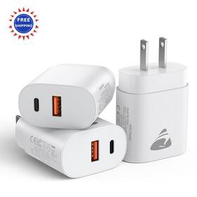 Usbc-qc-01 Aioneus Usb C Charger Block Fast Charging Multiport Wall 3 Pack Dual Power Adapter Type