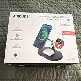 40421 Airbuds 3-in-1 Magnetic Wireless Fast Charging Stand Usb-c For Iphone 12-15