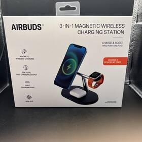 Airbuds 789949313852 Nib - 3-in-1 Magnetic Wireless Charging Station Sealed