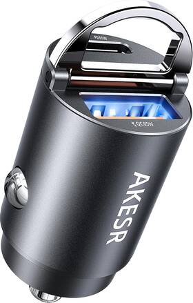 Akesr-e01 Akesr 65w Usb C Car Charger Fast Charging 12v Outlet Accesorios Para Black