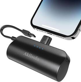 Akiisolo 714855963242 Portable Charger Power Bank For Iphone With Dual Infterface Real 5000mah Mini