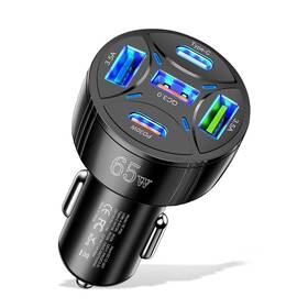 Te-p50 Alanph Usb C Car Charger 65w 5-in-1 Multi Port Pd30w &qc3.0 Super Fast Charg