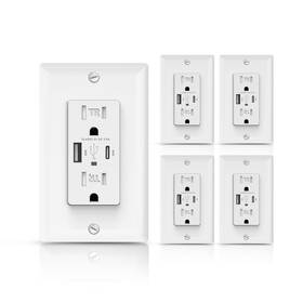 Ewp14ac-wh Alastech Usb Wall Outlet C Port Supports 30w Power Delivery 15amp Tamper Resista