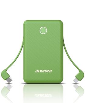 Alongza 768432631796 6000mah Small Portable Phone Charger With Built In Cable Lightweight Power Ba