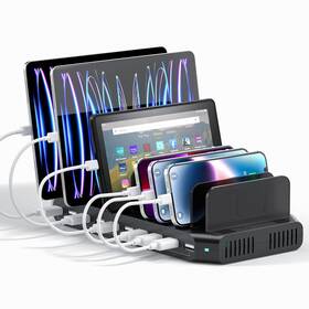 Alxum 603813821253 60w 10 Port Usb Charging Station Multiple Charger Organizer Stan