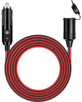 Amacam 602430264504 13.2ft 12v/24v Vehicle Cigarette Lighter Extension Cord 15a 180w Inline Soc