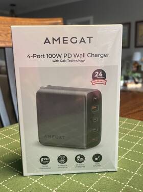 A10010 Amegat Nib Usb C Charger 100w Power Series 4-port Fast Block