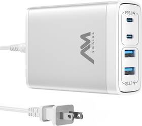 Cw142 Amlink 100w Usb C Charging Station 4-port Desktop Fast Charger White