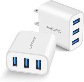 Iw1801 Amoner Usb Wall Charger 2pack 15w 3-port Block Iphone Cube Charging