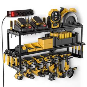 Qd60011 Amoowis Power Tool Organizer Wall Mount With Charging Station 7 Slots For Cordless T