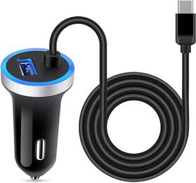 Andhot 711745637610 Usb C Car Charger 3.4a Fast Charging Adapter 3ft Type Cable For