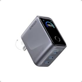 02262021-231317388 Anker Prime Charger 160w 3-port Compact Gan Usb-c Block Smart Display