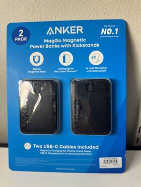 1836270 Anker Maggo Magnetic Power Bank 5000mah 2-pack Iphone Wireless Charger With Kick