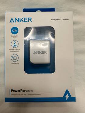 Anker 194644015947 Powerport Mini Dual-port 12w Usb Wall Charger Adapter With Power Iq