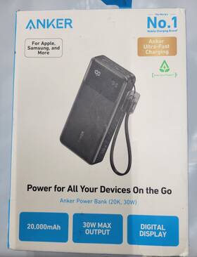 Anker 194644183448 20 000 Mah 30w Digital Display Portable Charger Battery Power Bank